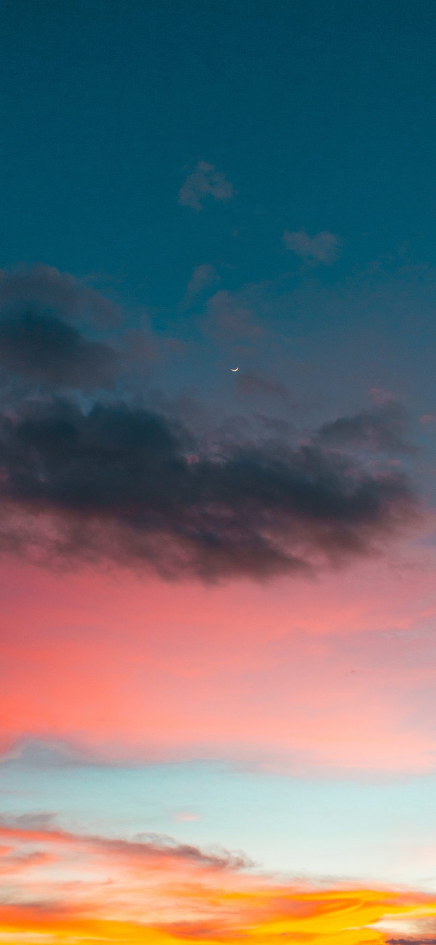 [2436×1125]天空 夕阳 云彩 火烧云 苹果手机壁纸图片