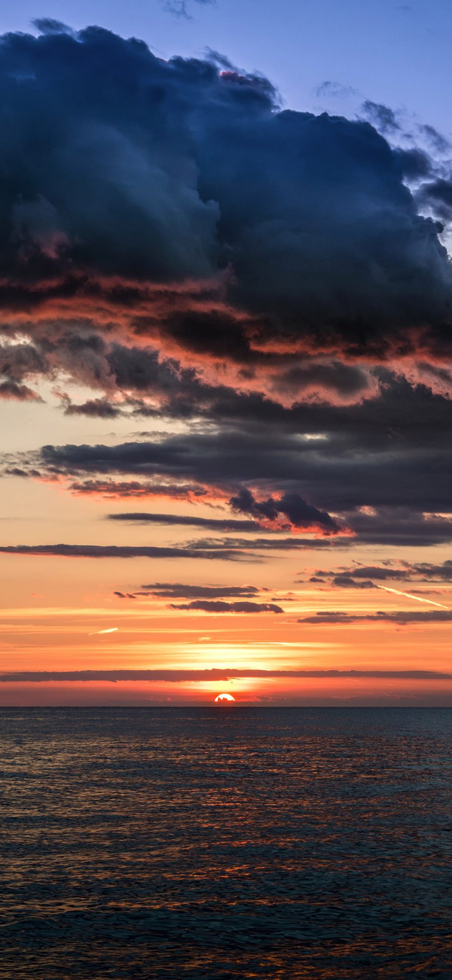 [2436×1125]天空 夕阳 大海 美景 苹果手机壁纸图片