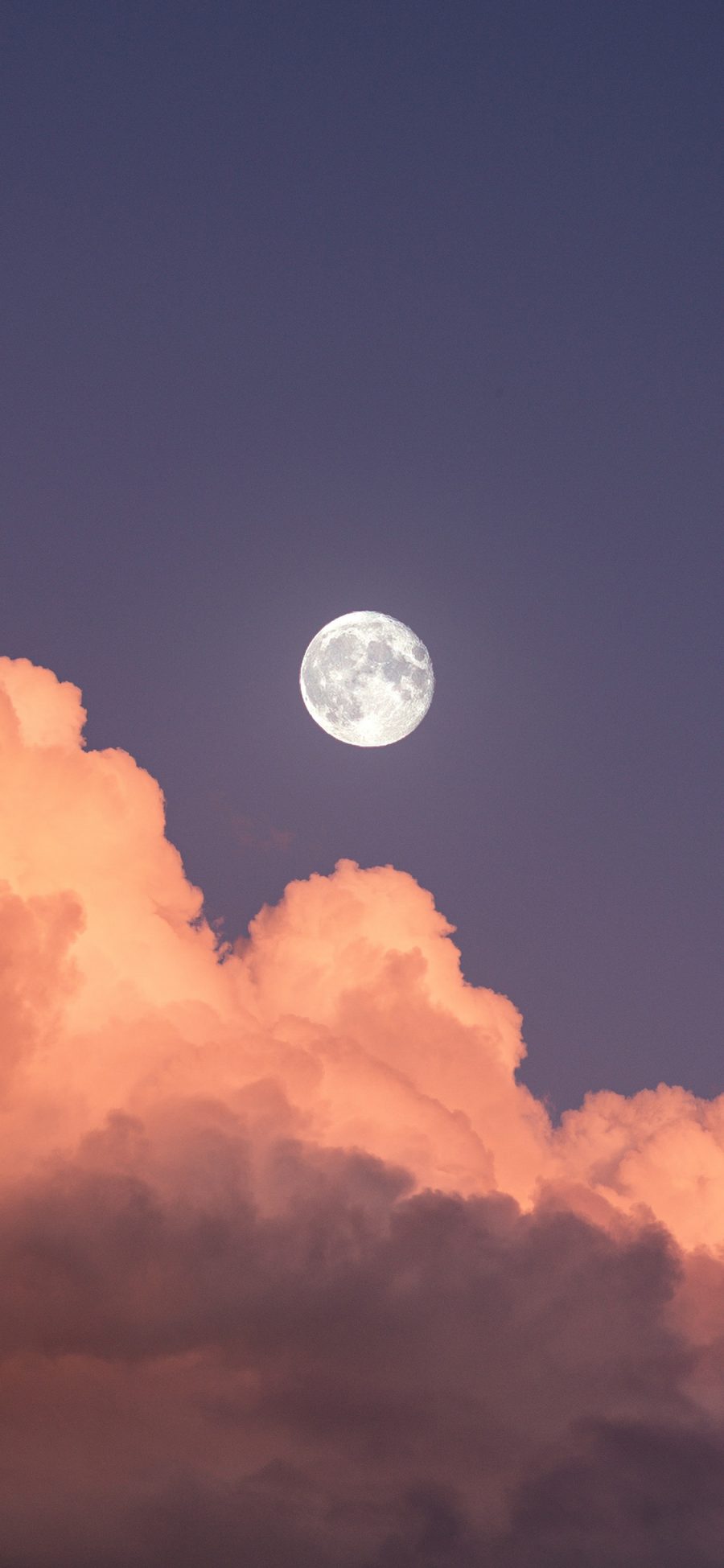 [2436×1125]天空 夜空 夜晚 月亮 云朵 圆月 苹果手机壁纸图片