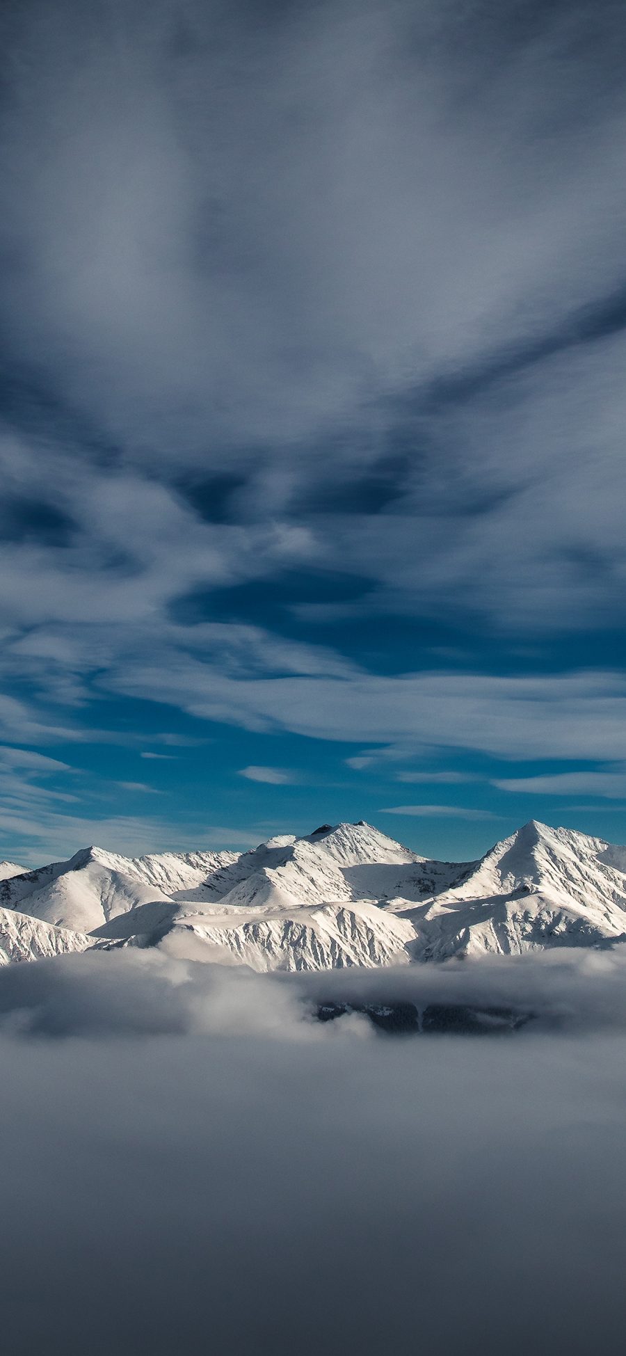 [2436×1125]天空 山峰 雪山 白雪覆盖 壮观 苹果手机壁纸图片