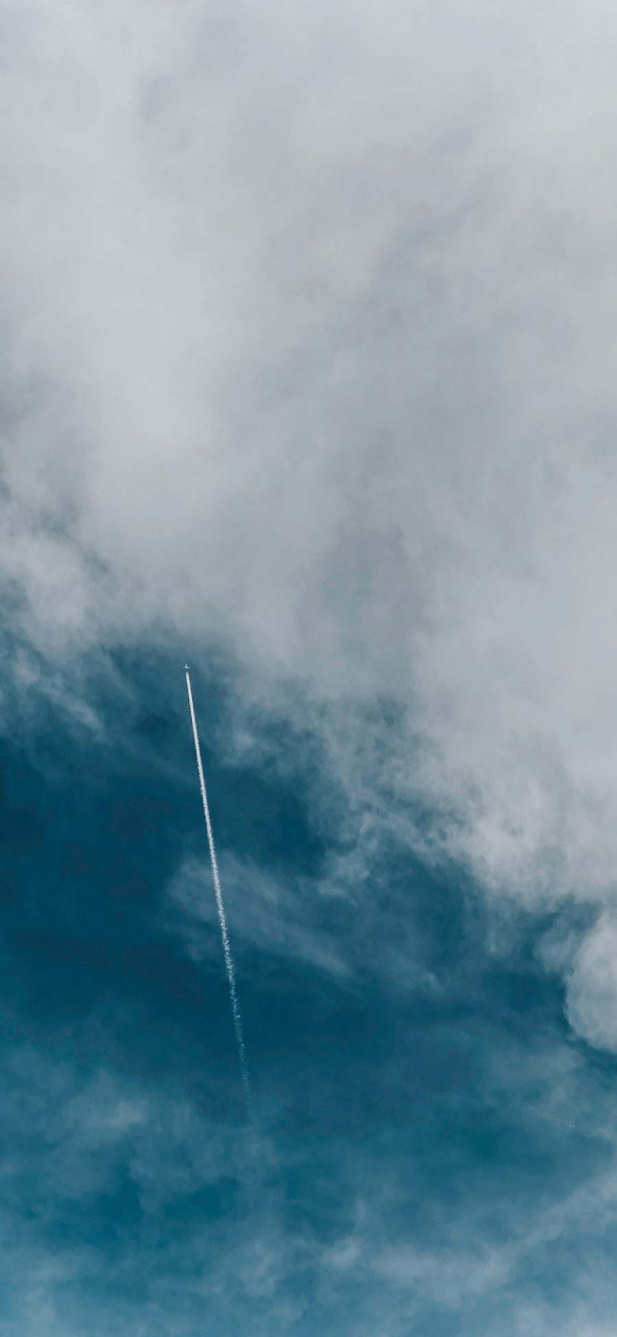 [2436×1125]天空 蔚蓝 白云 飞机 苹果手机壁纸图片