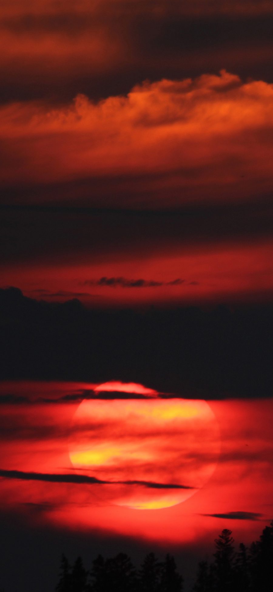 [2436×1125]天空美景 红霞 火烧云 苹果手机壁纸图片