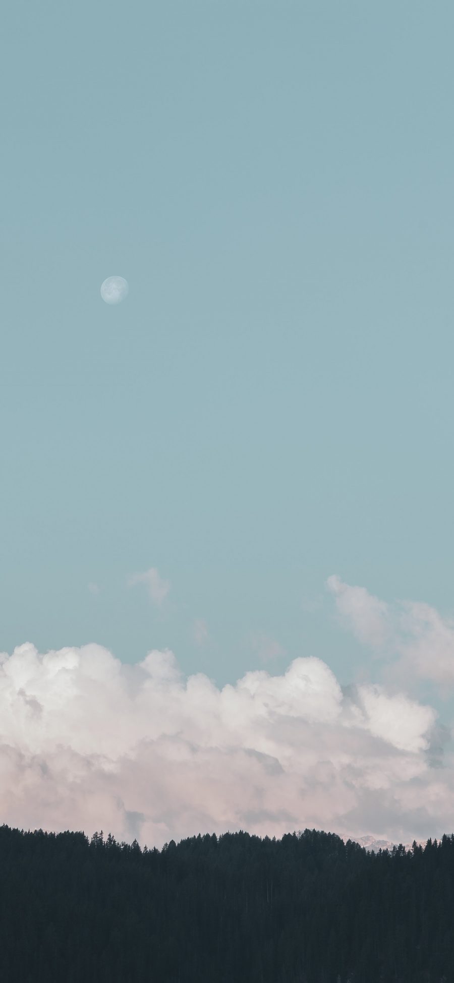 [2436×1125]太空 云朵 山 树木 唯美 苹果手机壁纸图片