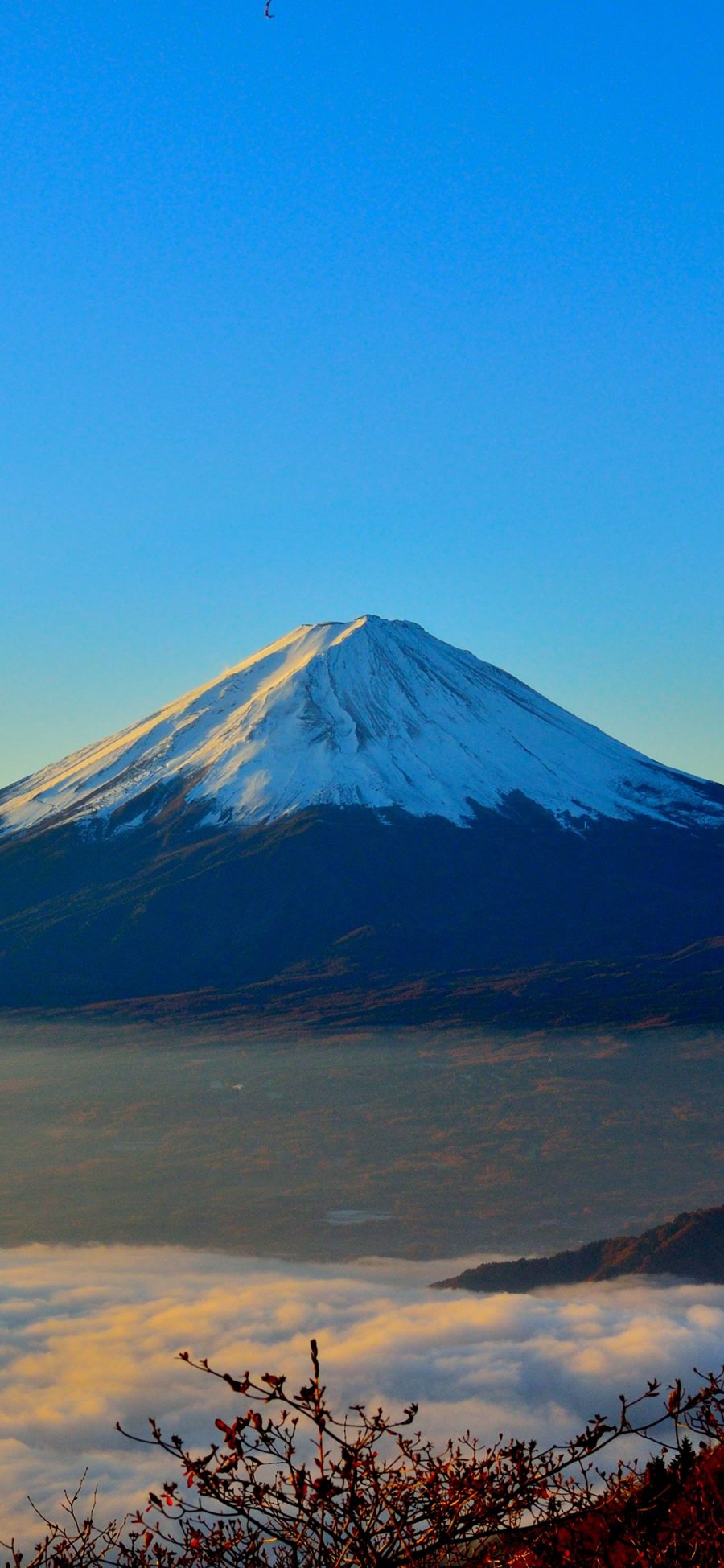 [2436×1125]富士山 日本 雪山 山峰 苹果手机壁纸图片