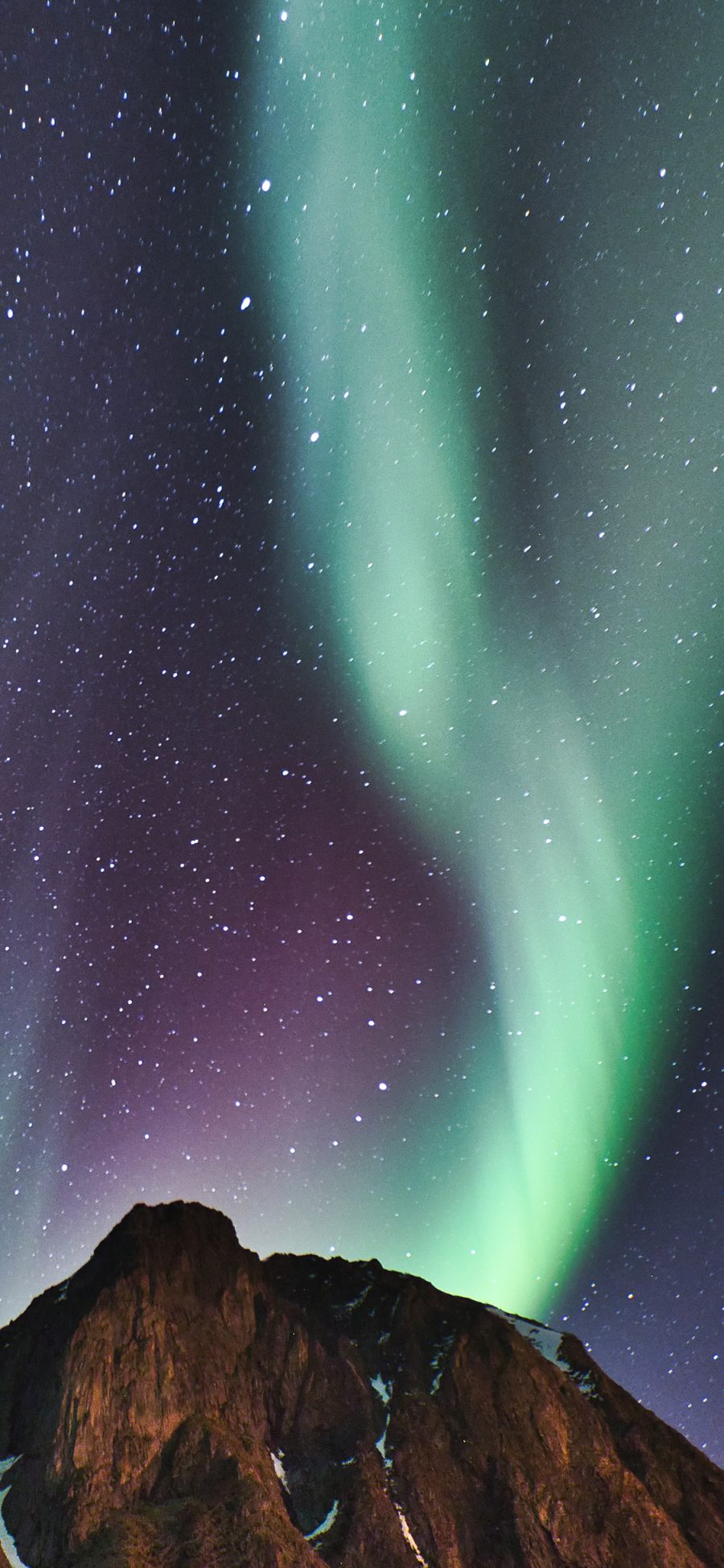 [2436×1125]山峰 星空 极光 夜景 梦幻 苹果手机壁纸图片