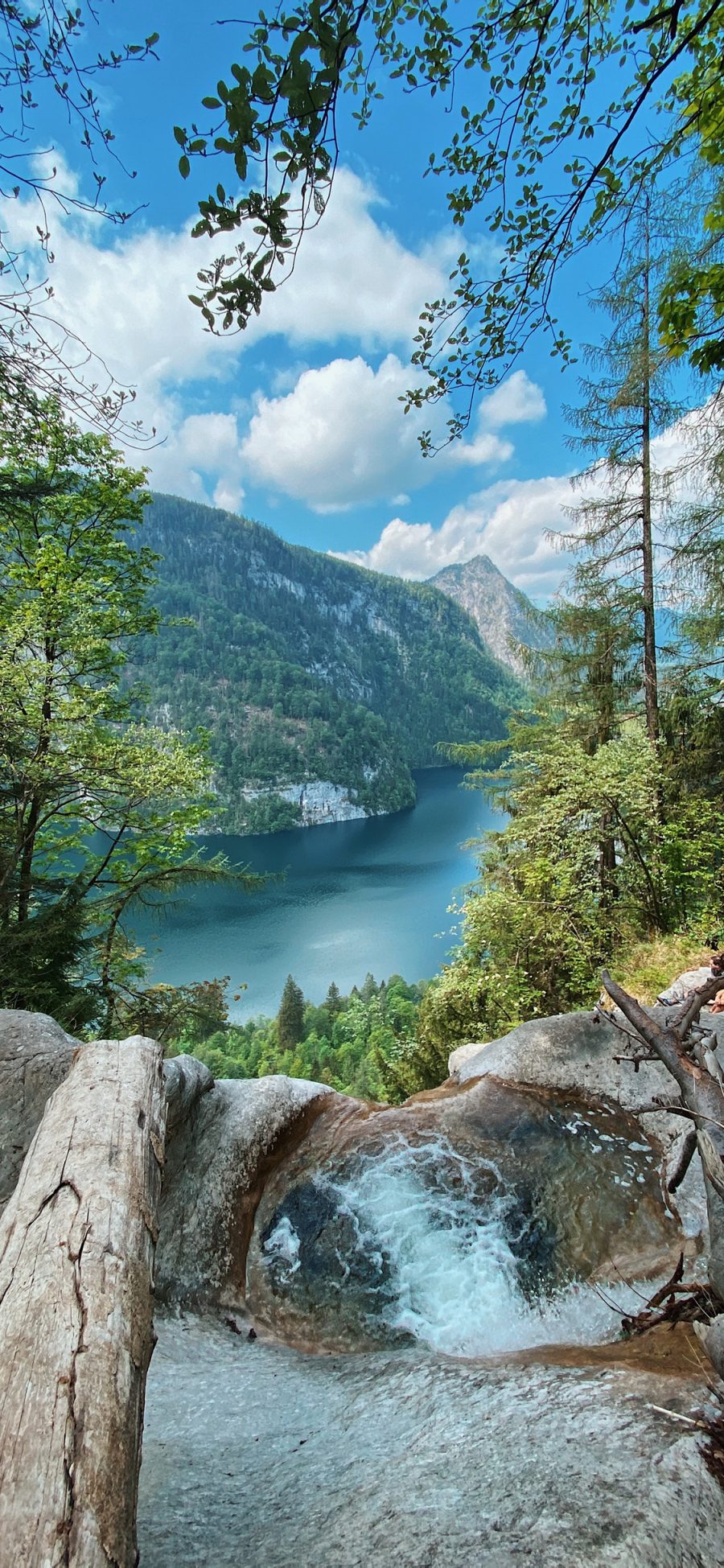 [2436×1125]山水 天空 湖泊 岩石 自然 苹果手机壁纸图片