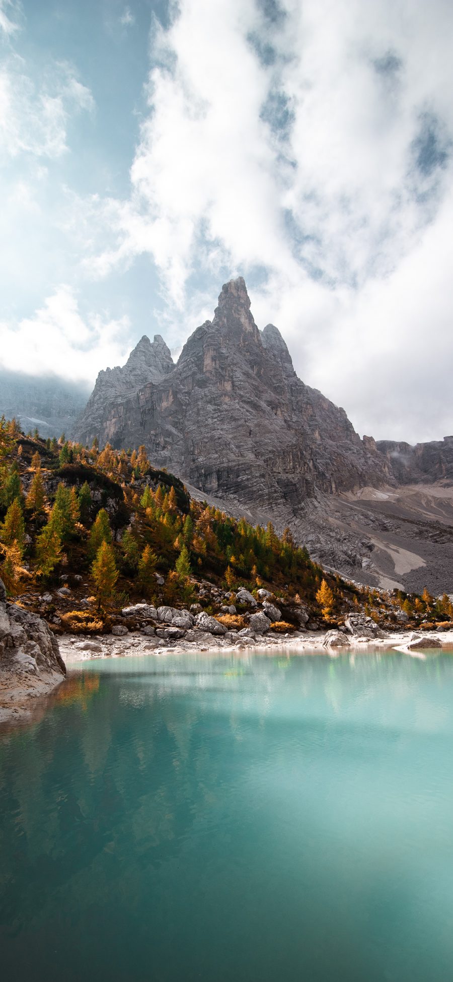 [2436×1125]山水 湖面 山体 高山 苹果手机壁纸图片