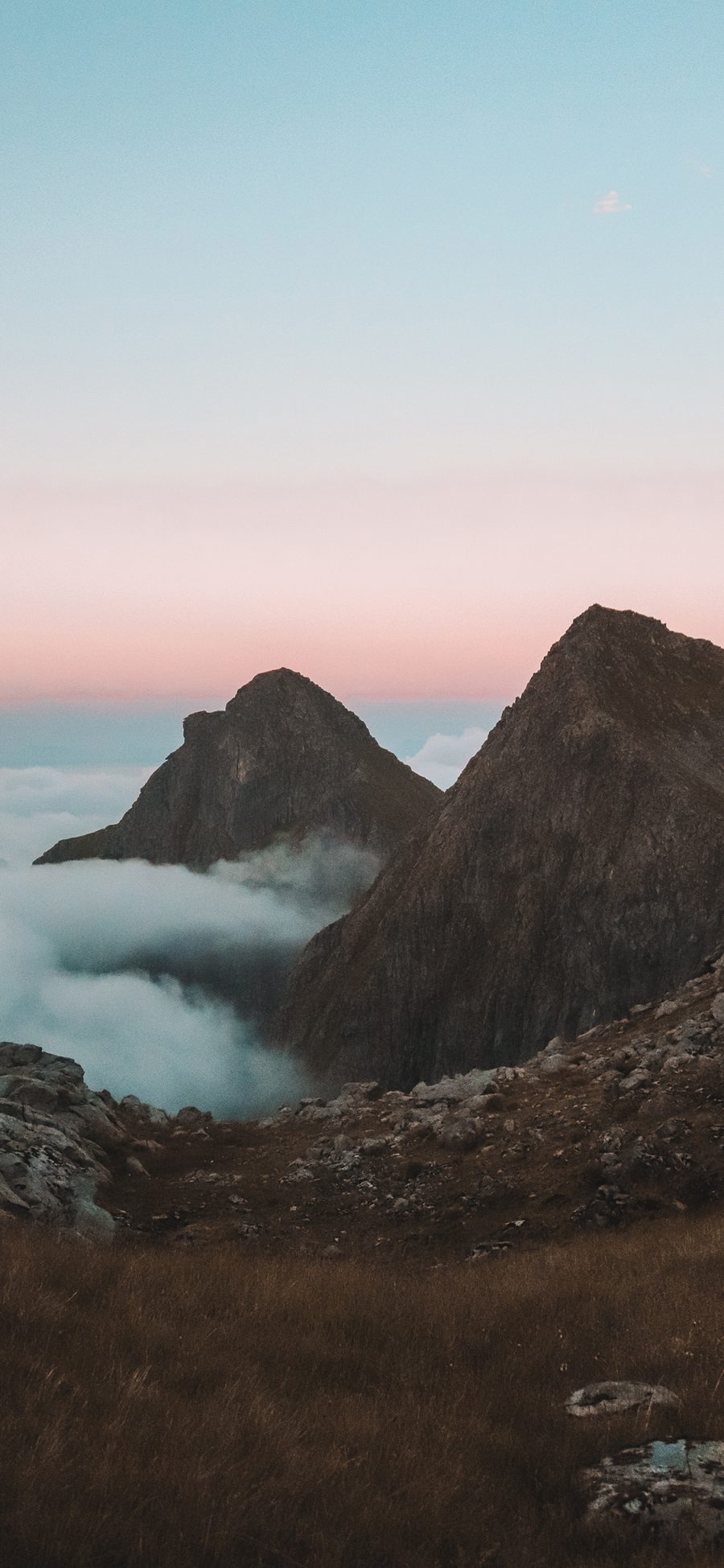 [2436×1125]山顶 山顶 云层 苹果手机壁纸图片