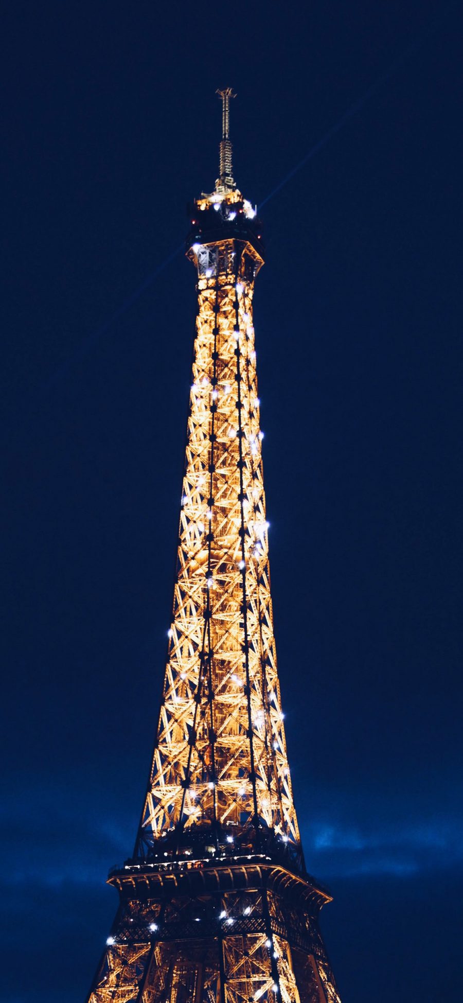 [2436×1125]巴黎 埃菲尔铁塔 建筑 灯光 夜晚 苹果手机壁纸图片