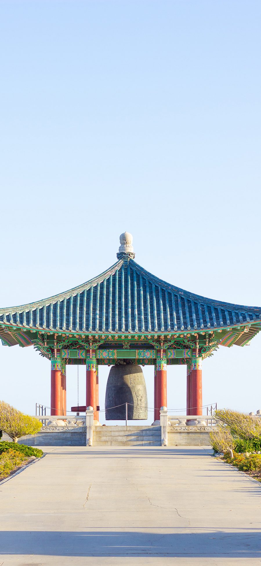 [2436×1125]建筑 大钟 国风 天空 景点 苹果手机壁纸图片