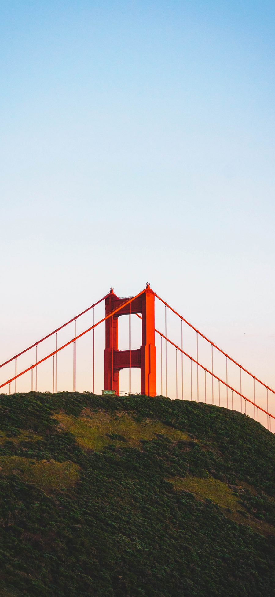 [2436×1125]建筑 山坡 桥梁 金门大桥 旧金山 苹果手机壁纸图片
