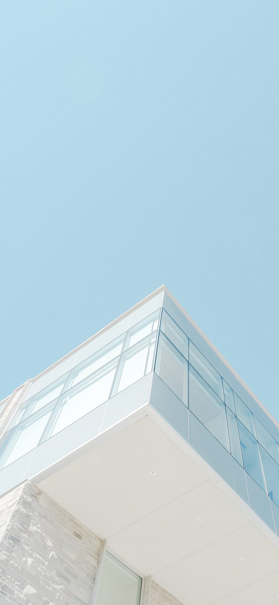 [2436×1125]建筑 楼房 简约 蓝白 小清新 唯美 苹果手机壁纸图片
