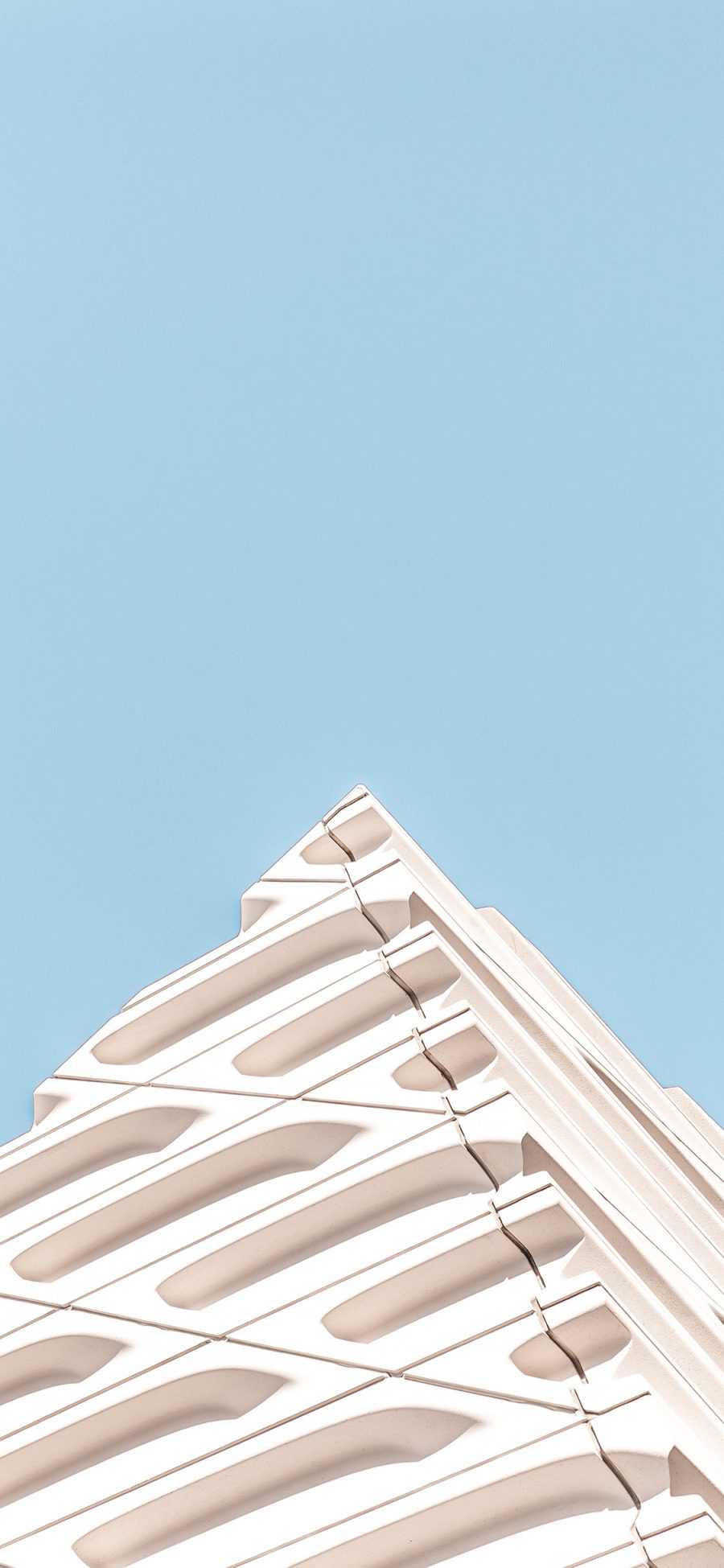 [2436×1125]建筑 楼房 设计 现代 蓝白 小清新 苹果手机壁纸图片