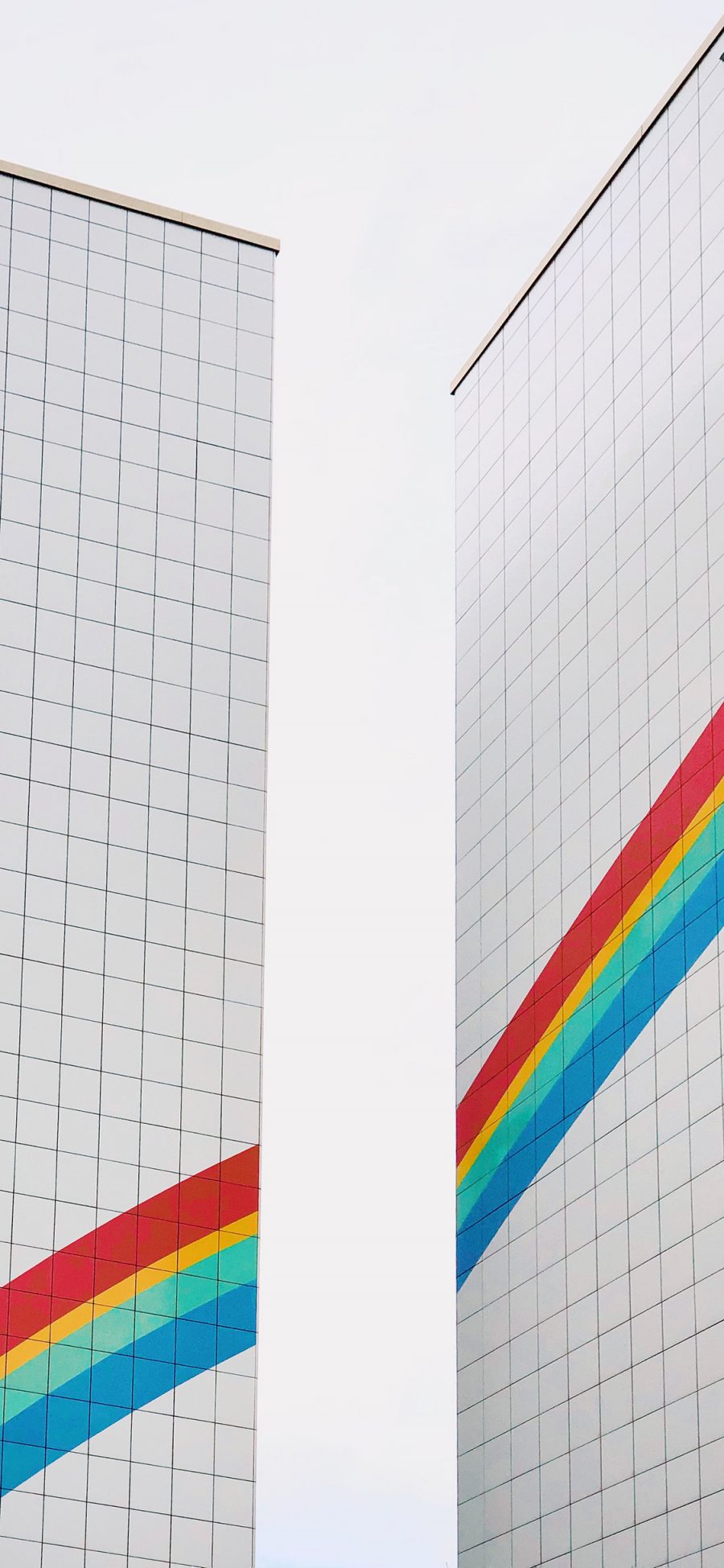 [2436×1125]建筑 涂鸦 色彩 彩虹 苹果手机壁纸图片
