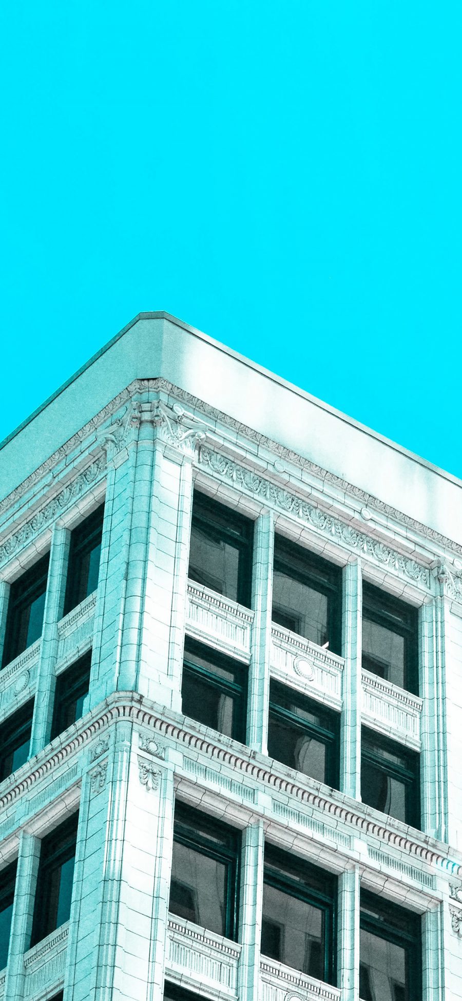 [2436×1125]建筑 蓝天 天空 楼房 窗 苹果手机壁纸图片