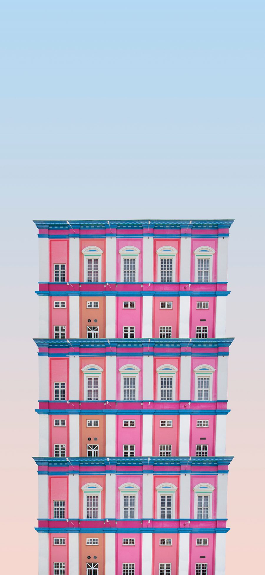 [2436×1125]建筑 设计 楼房 粉色 苹果手机壁纸图片