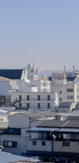 [2436x1125]房屋 城市 日本 屋顶 苹果手机壁纸图片