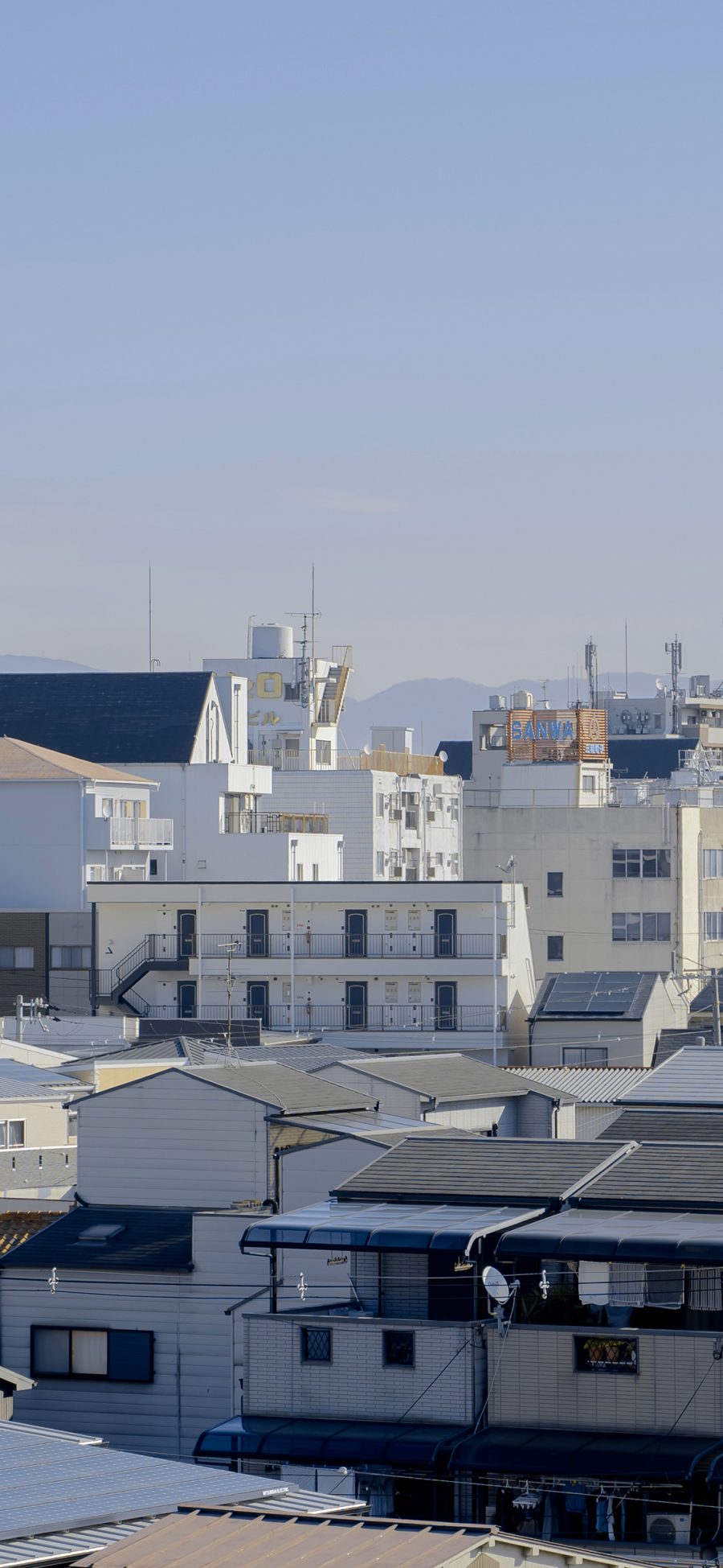[2436×1125]房屋 城市 日本 屋顶 苹果手机壁纸图片