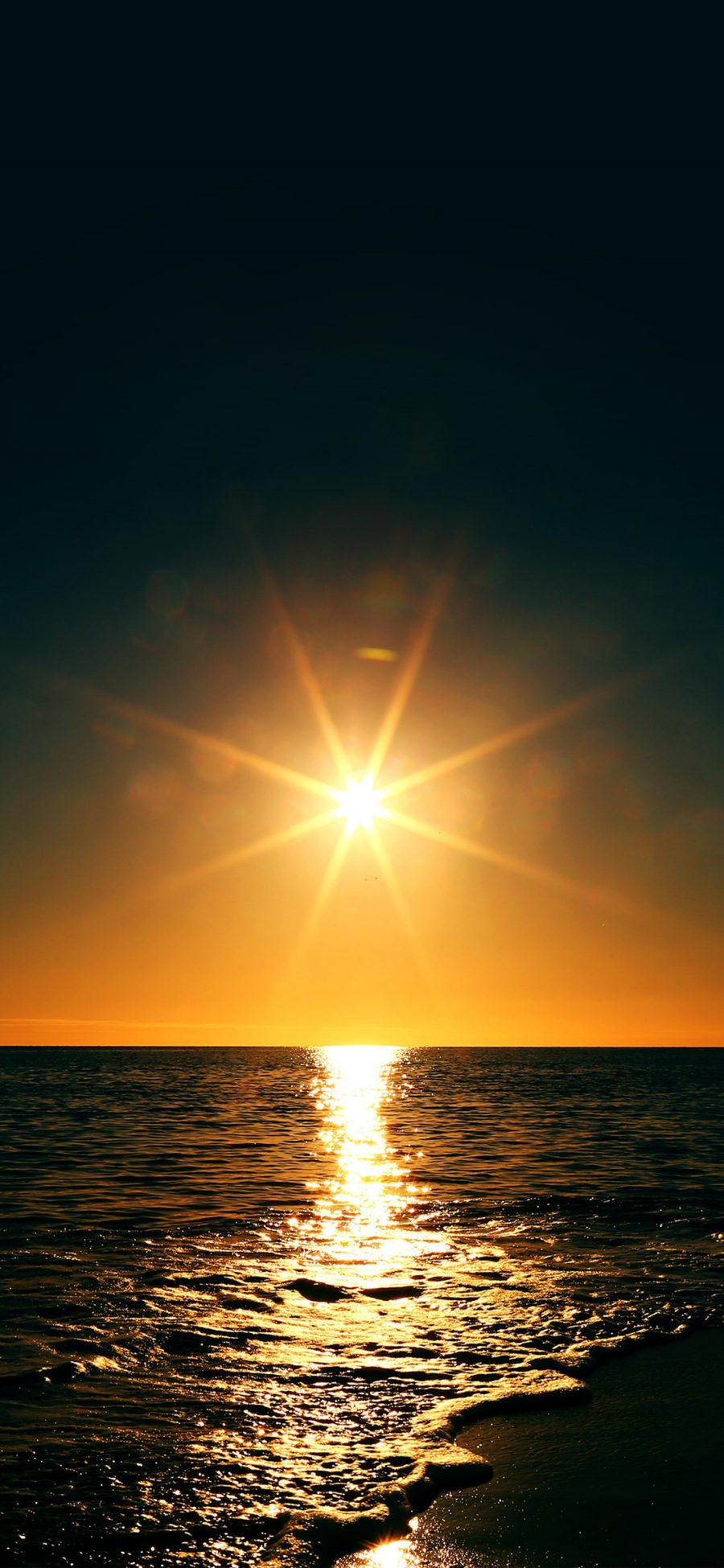 [2436×1125]日出 大海 倒影 美丽 太阳 阳光 苹果手机壁纸图片