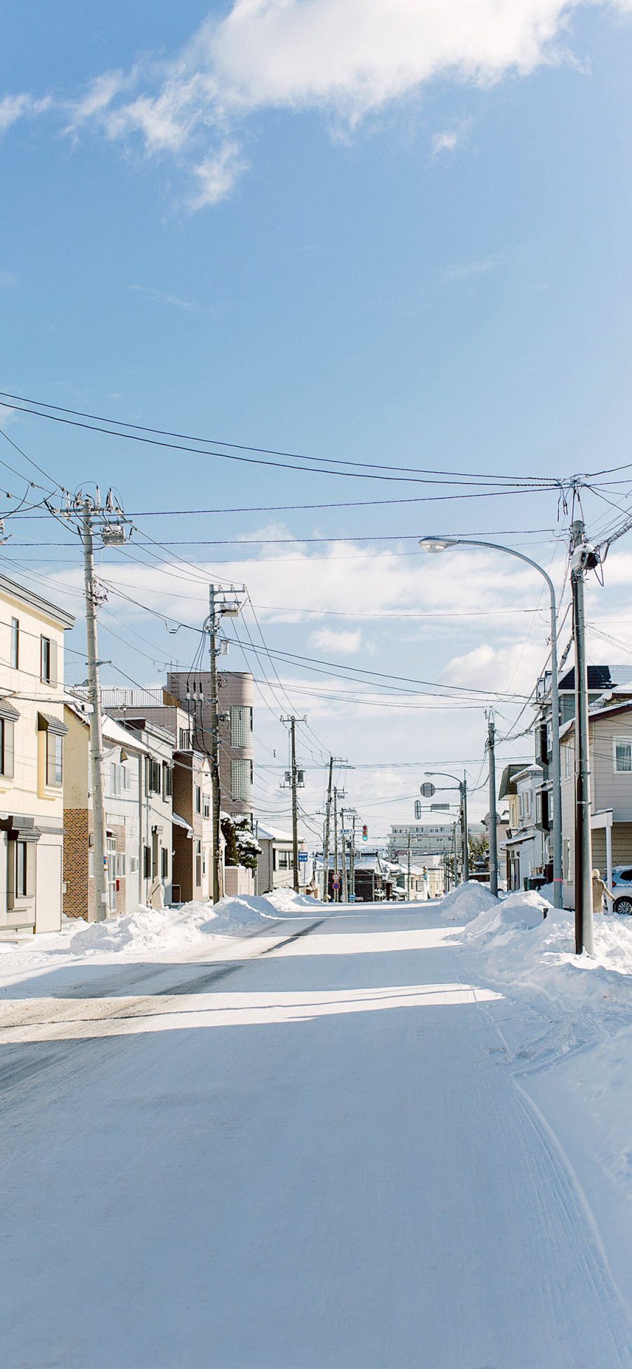 [2436×1125]日本 北海道 雪景 覆盖 苹果手机壁纸图片