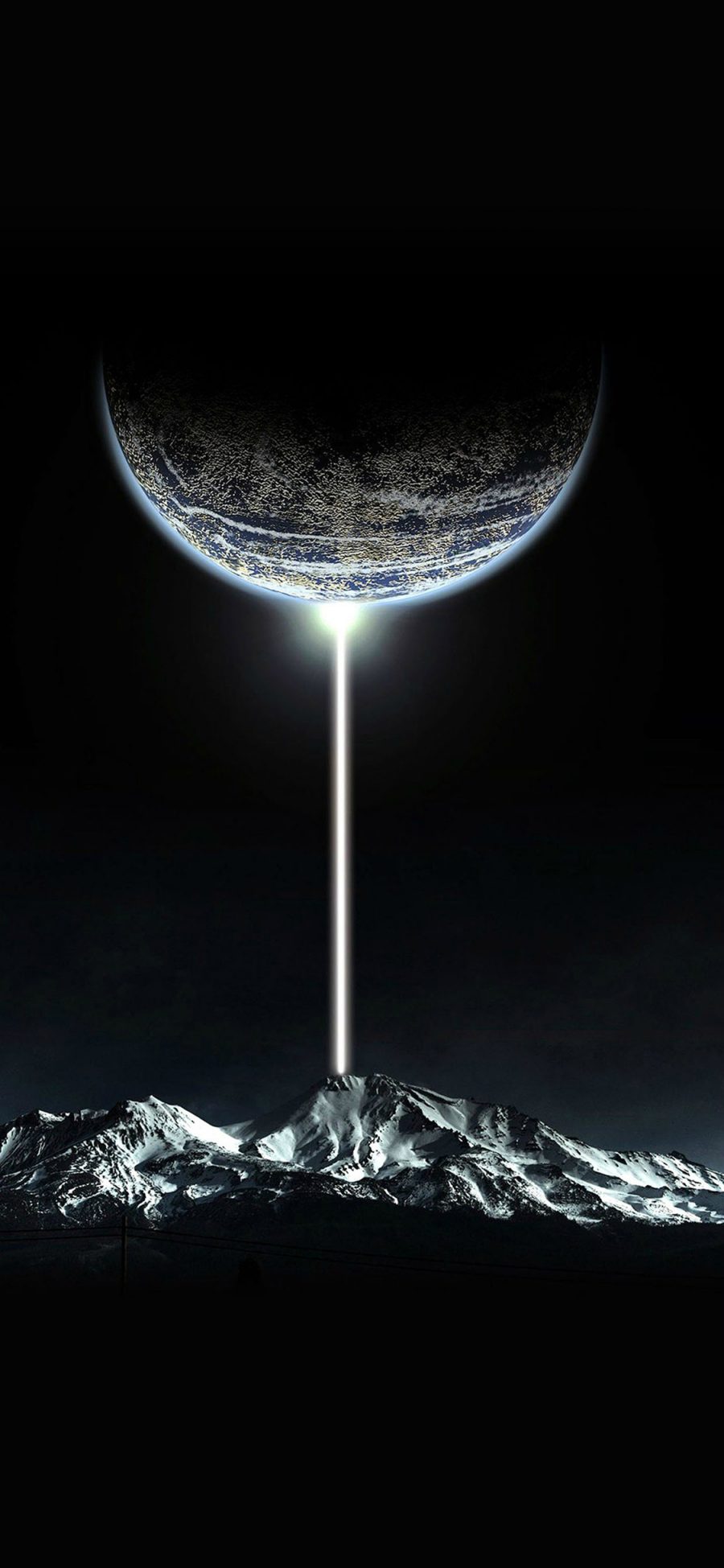 [2436×1125]星球 宇宙 雪山 光 自然 苹果手机壁纸图片
