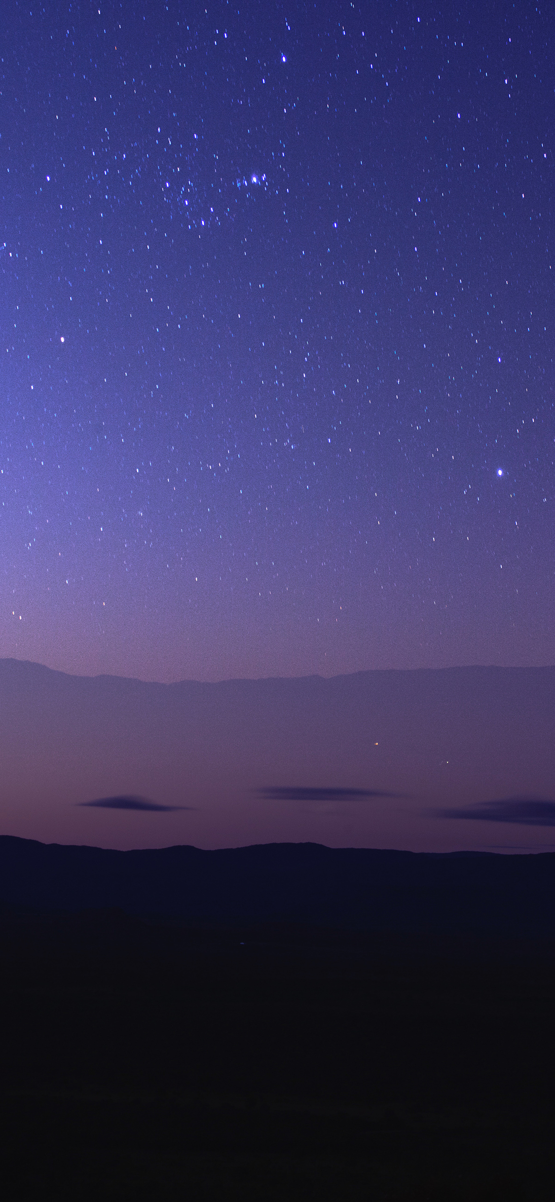 [2436×1125]星空 唯美 夜晚 渐变 苹果手机壁纸图片