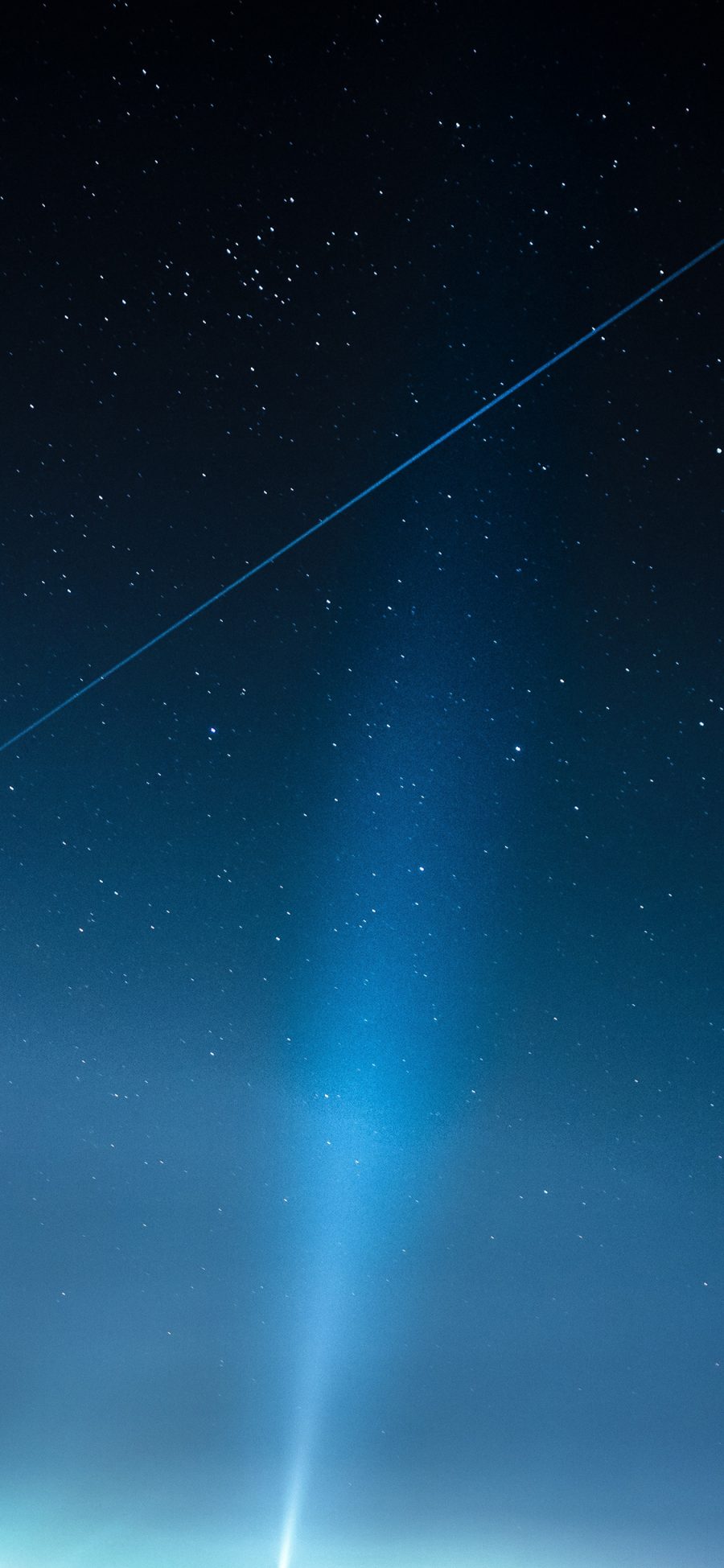 [2436×1125]星空 夜景 光束 照明 苹果手机壁纸图片