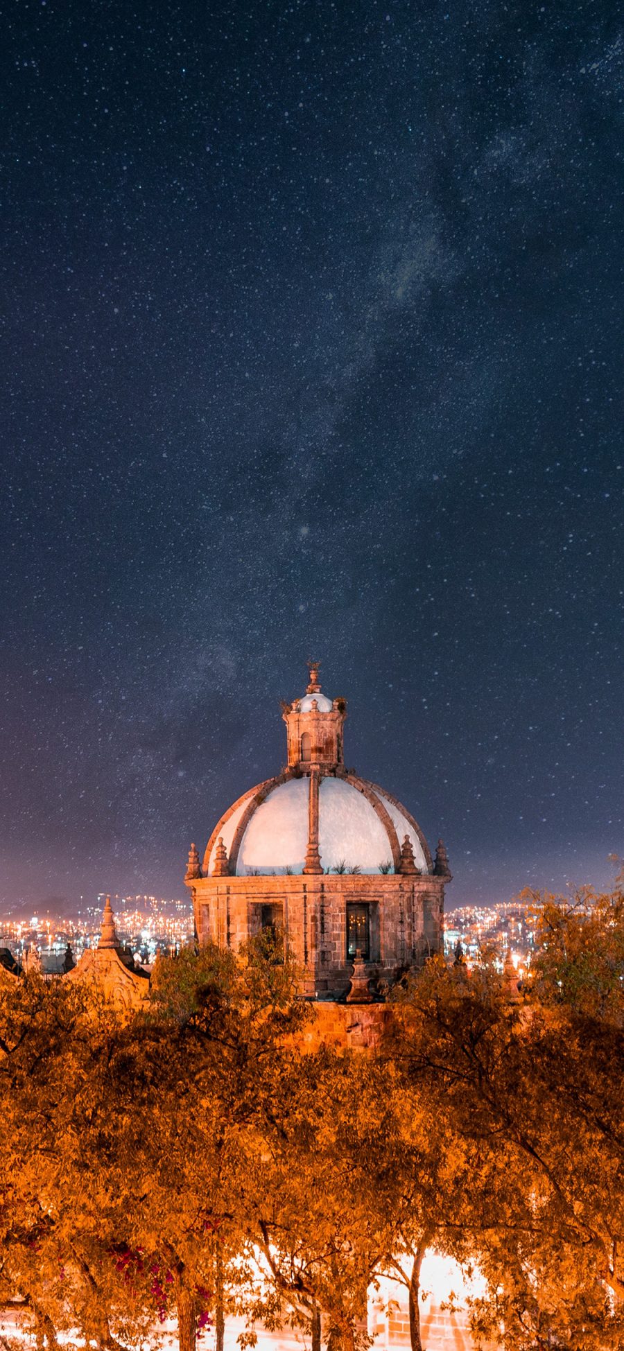 [2436×1125]星空 夜景 建筑 堡垒 苹果手机壁纸图片