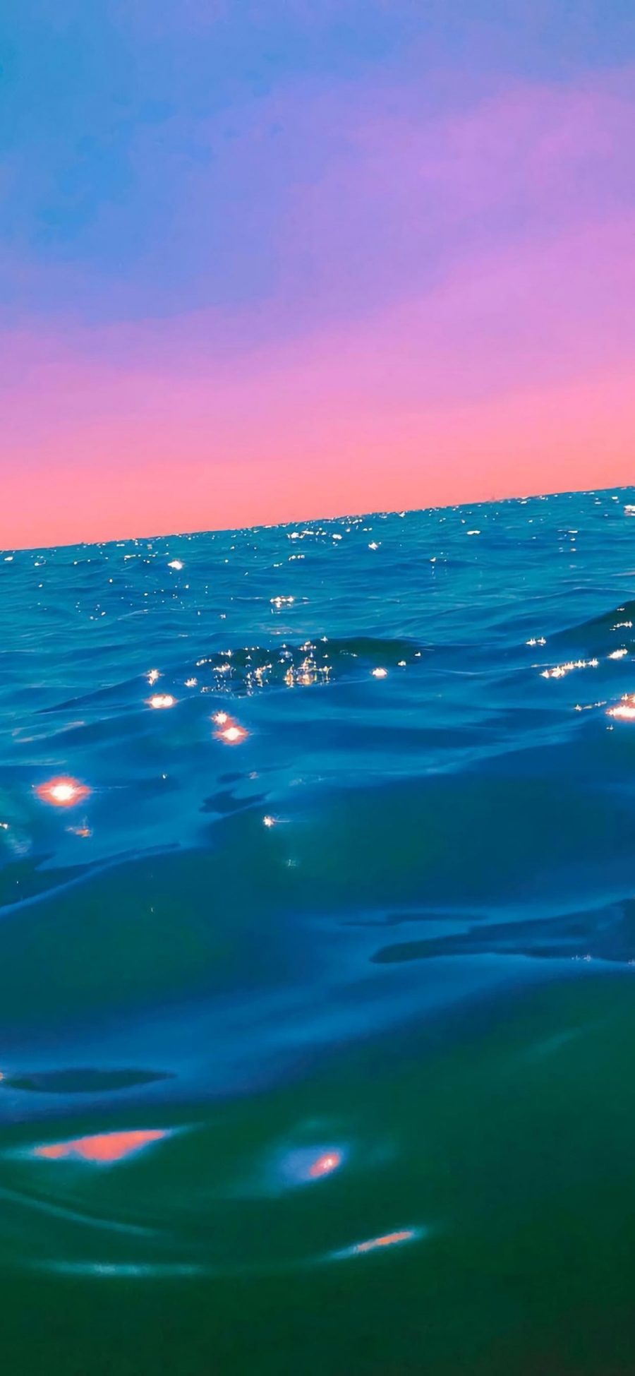 [2436×1125]晚霞 大海 海洋 海水 苹果手机壁纸图片