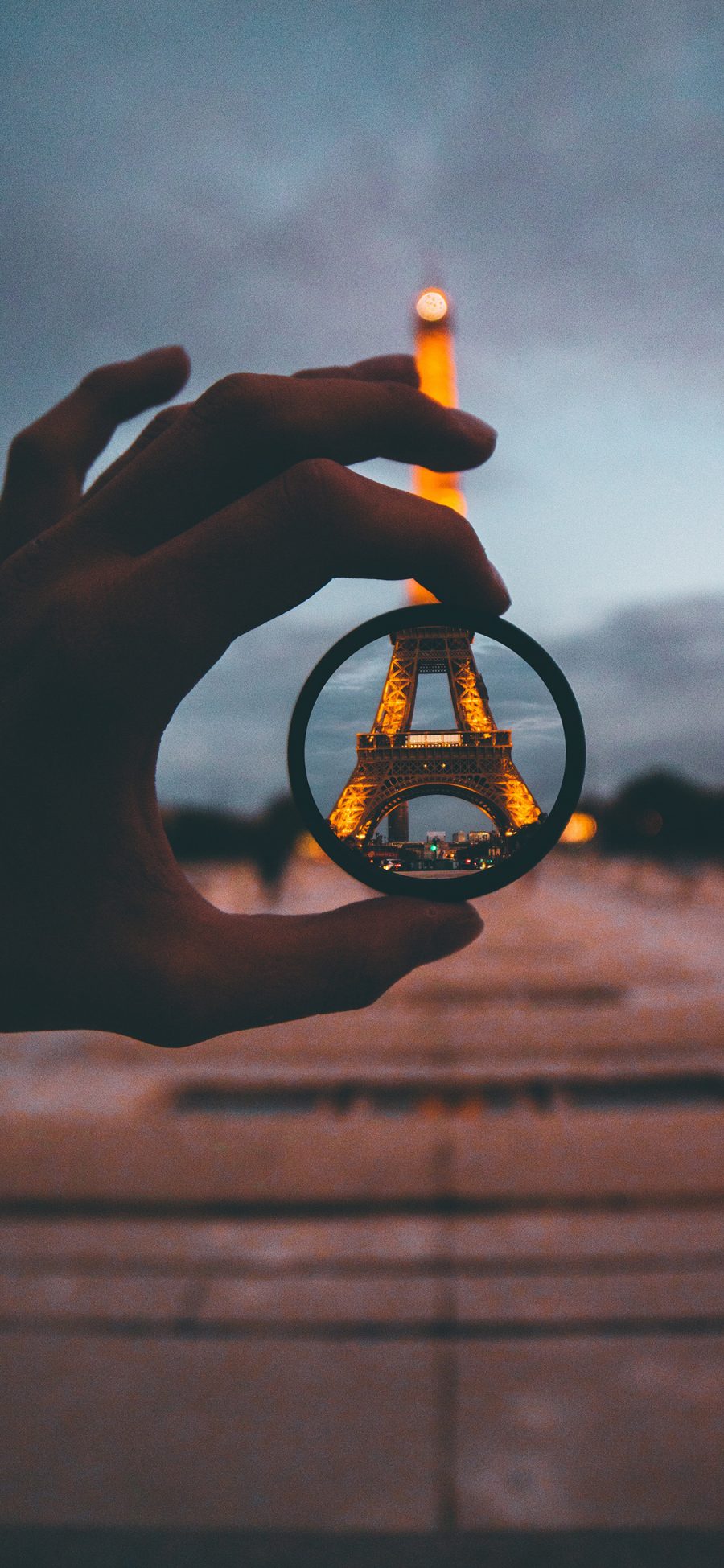 [2436×1125]景点 巴黎铁塔 镜头 苹果手机壁纸图片