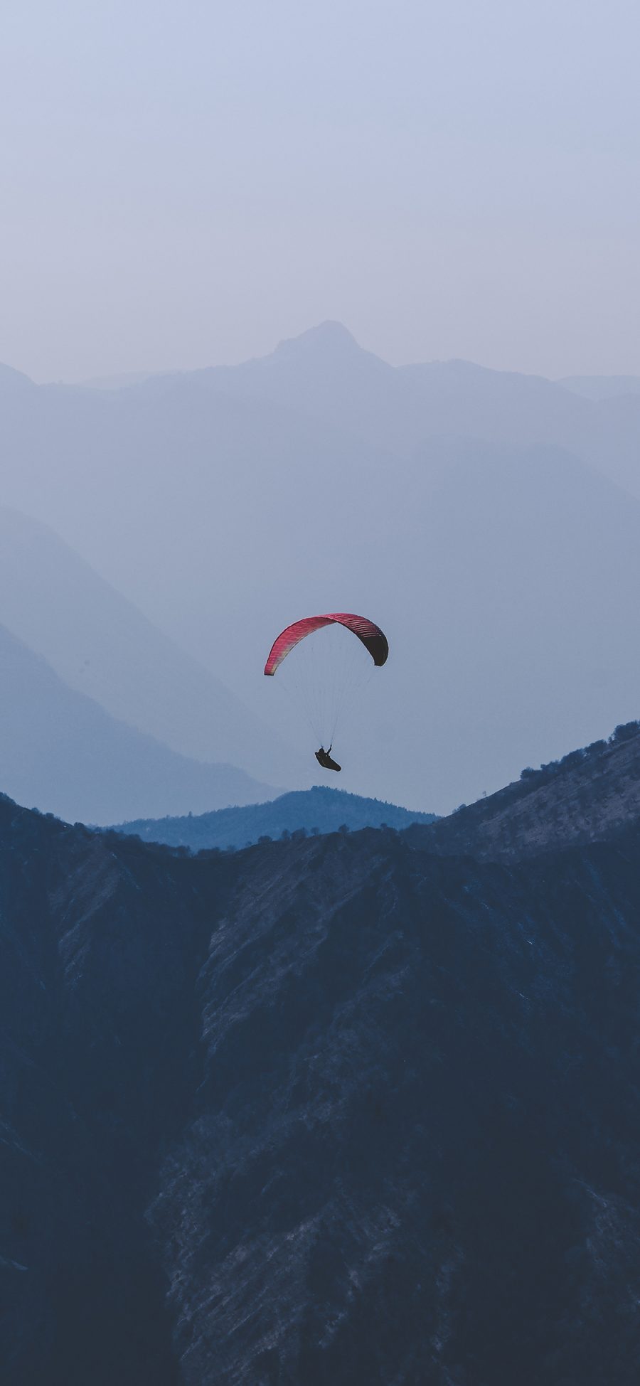 [2436×1125]景色 降落伞 跳伞 极限 苹果手机壁纸图片