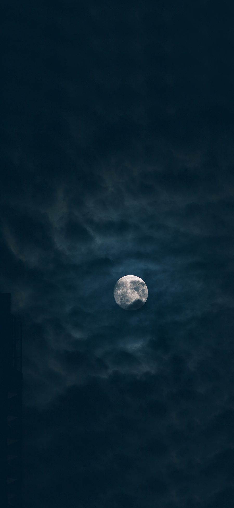 [2436×1125]月 夜空 黑夜 月亮 云层 苹果手机壁纸图片