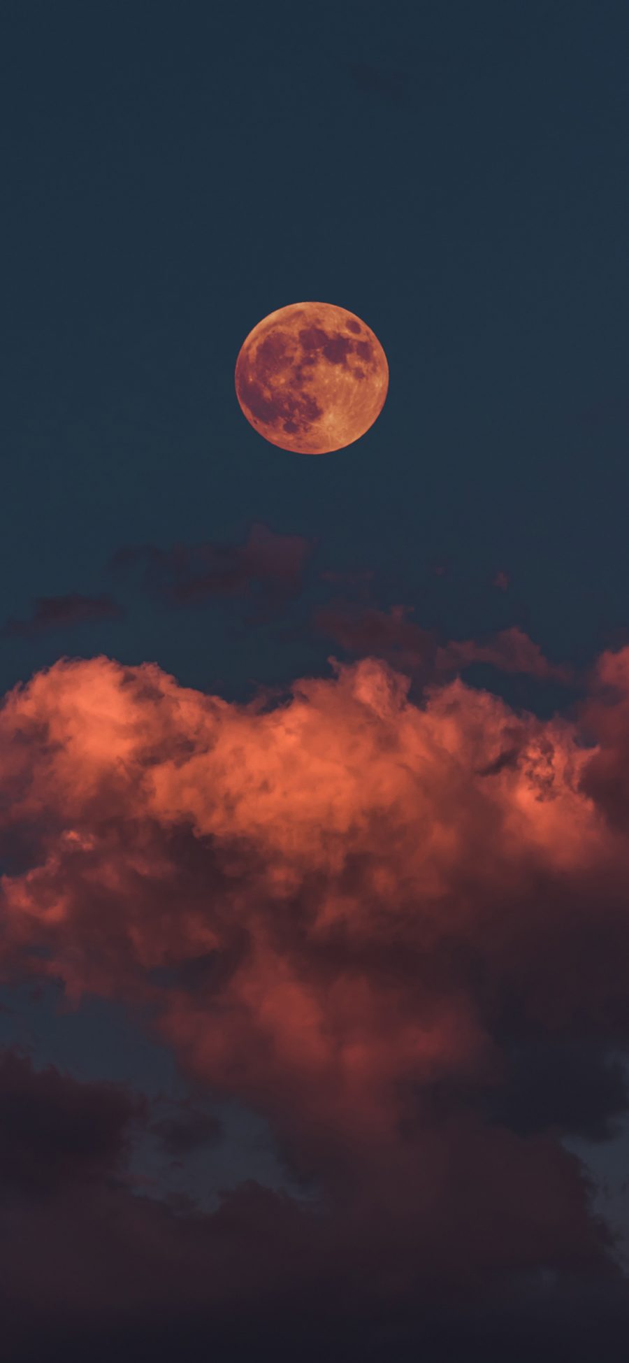 [2436×1125]月亮 云彩 星球 彩霞 苹果手机壁纸图片