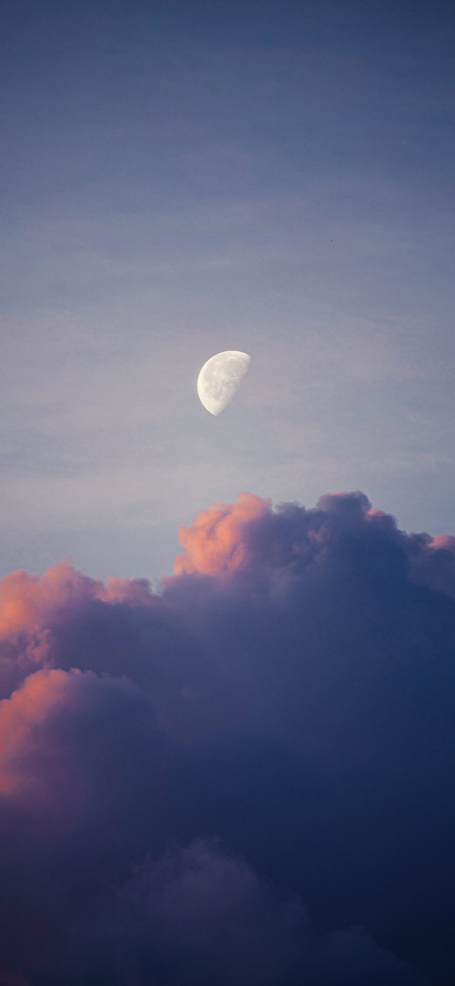 [2436×1125]月亮 云朵 天空 月球 苹果手机壁纸图片