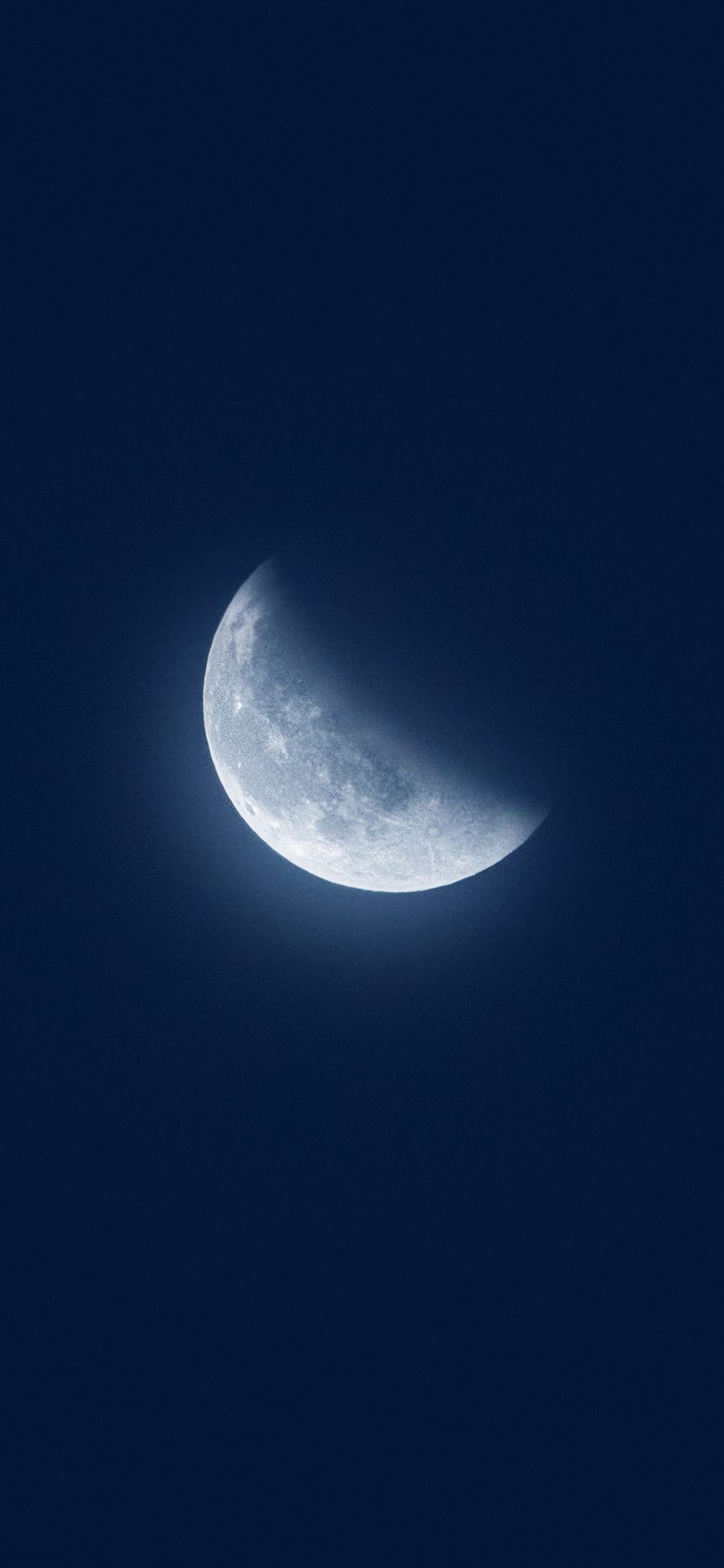 [2436×1125]月亮 半月 夜空 静谧（取自微博@overwater） 苹果手机壁纸图片