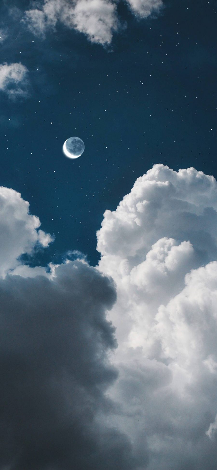 [2436×1125]月亮 夜晚 天空 云朵 苹果手机壁纸图片