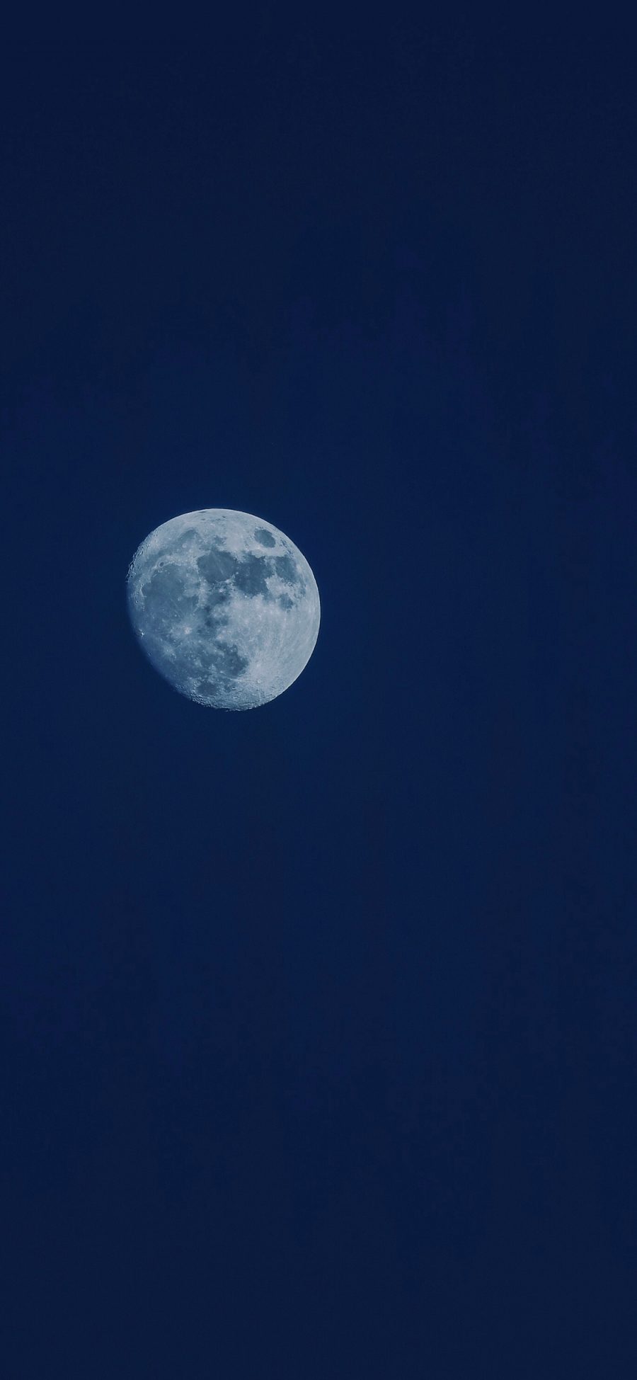 [2436×1125]月亮 天空 夜晚 蓝色 深邃 苹果手机壁纸图片