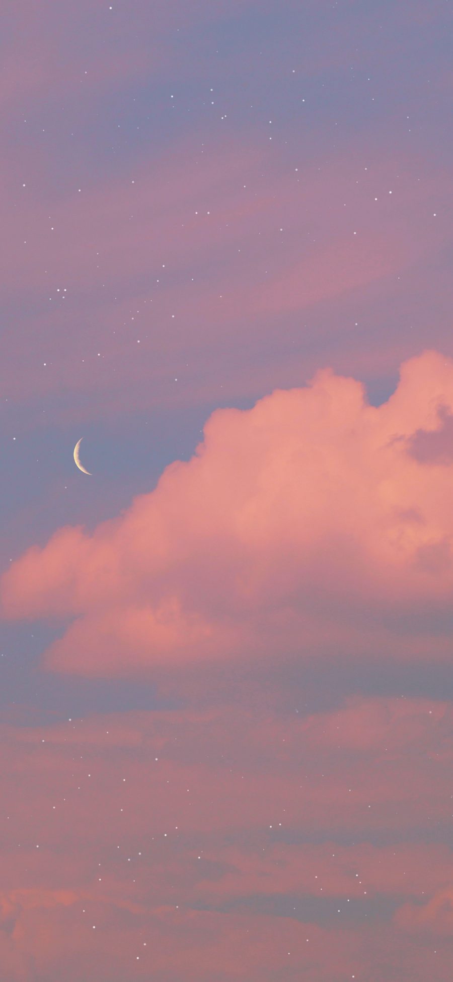 [2436×1125]月亮 太空 星空 粉色 月牙 苹果手机壁纸图片
