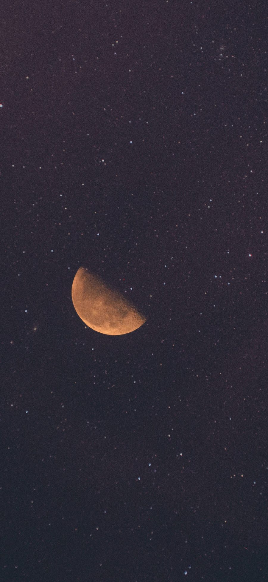 [2436×1125]月亮 星空 半圆 夜晚 苹果手机壁纸图片