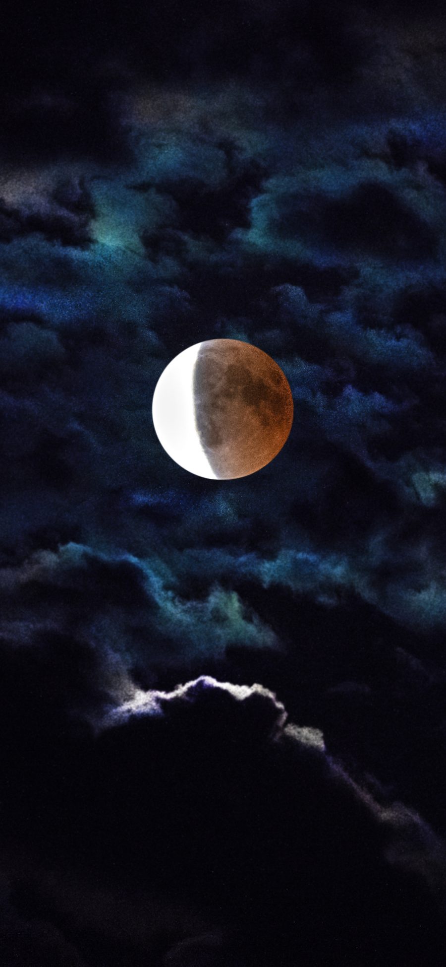 [2436×1125]月亮 黑夜 月夜 云 苹果手机壁纸图片