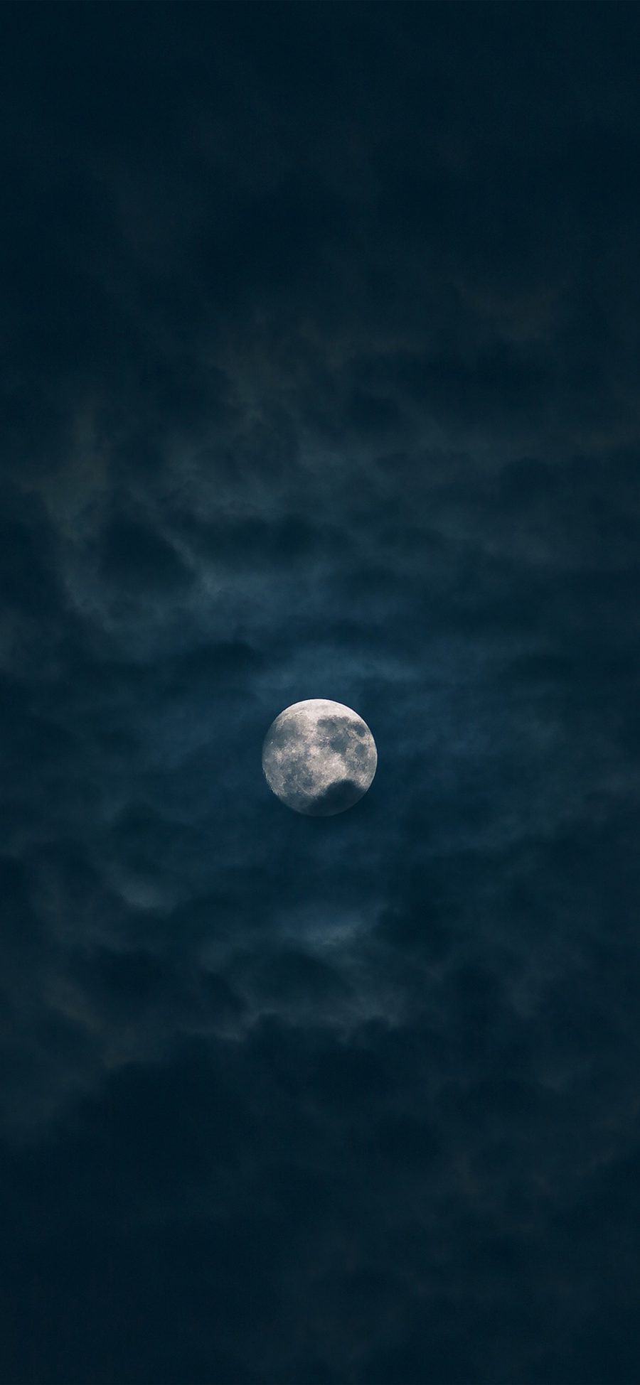 [2436×1125]月圆 月亮 夜晚 云层 苹果手机壁纸图片