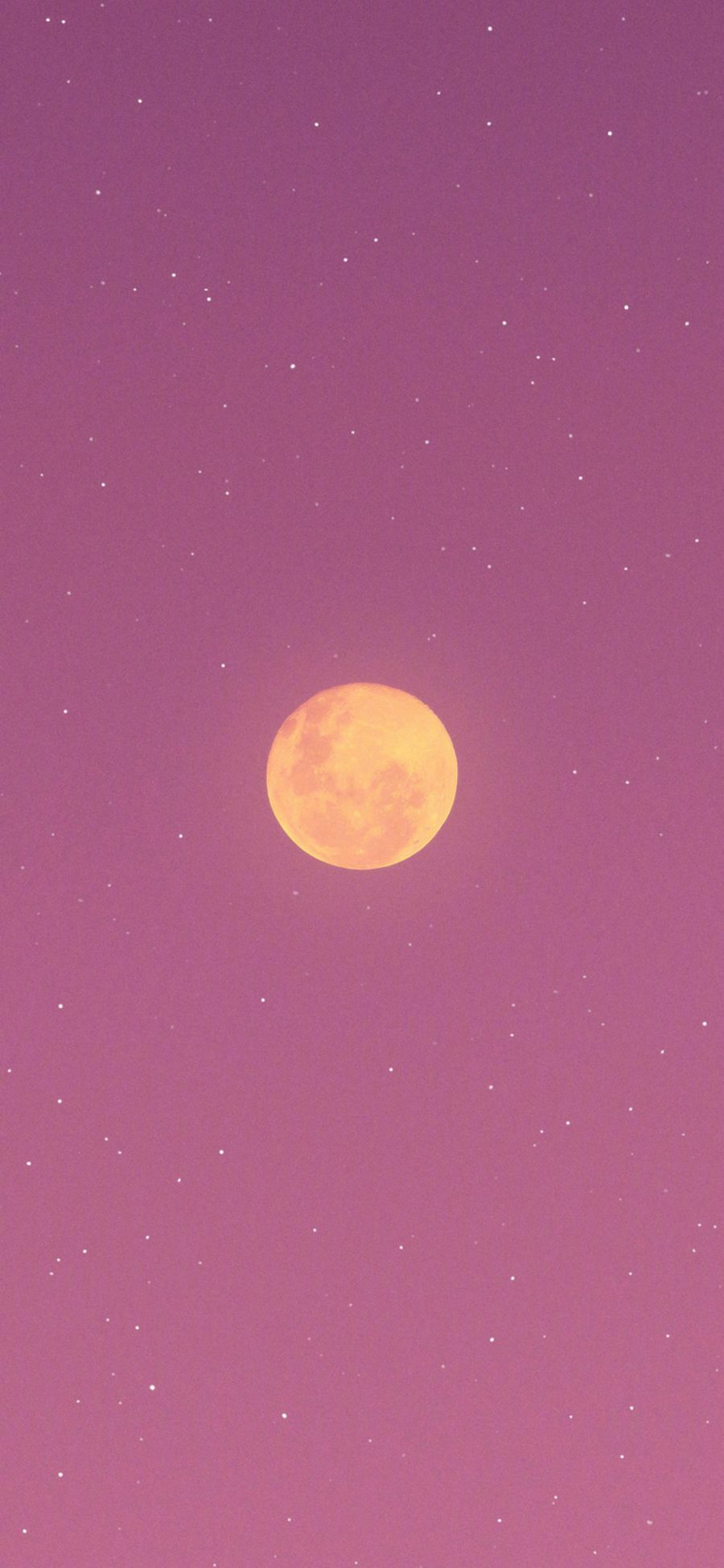 [2436×1125]月色 紫色 渐变 夜晚 圆月 星空 苹果手机壁纸图片