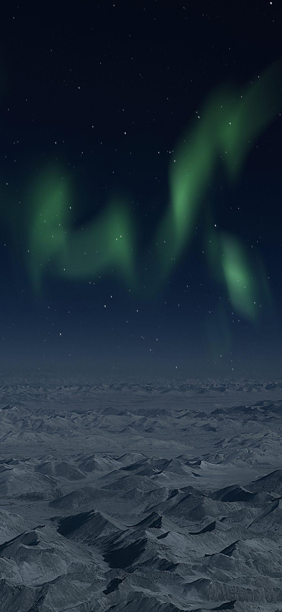 [2436×1125]极光 雪山 自然 天文现象 夜晚 苹果手机壁纸图片