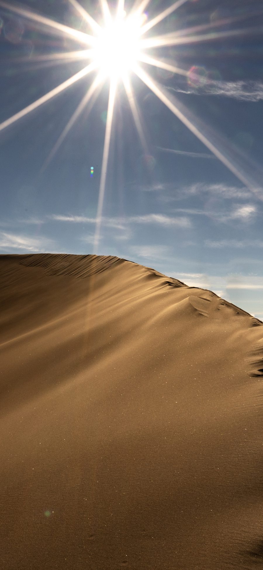 [2436×1125]沙漠 太阳 脚印 干旱 苹果手机壁纸图片