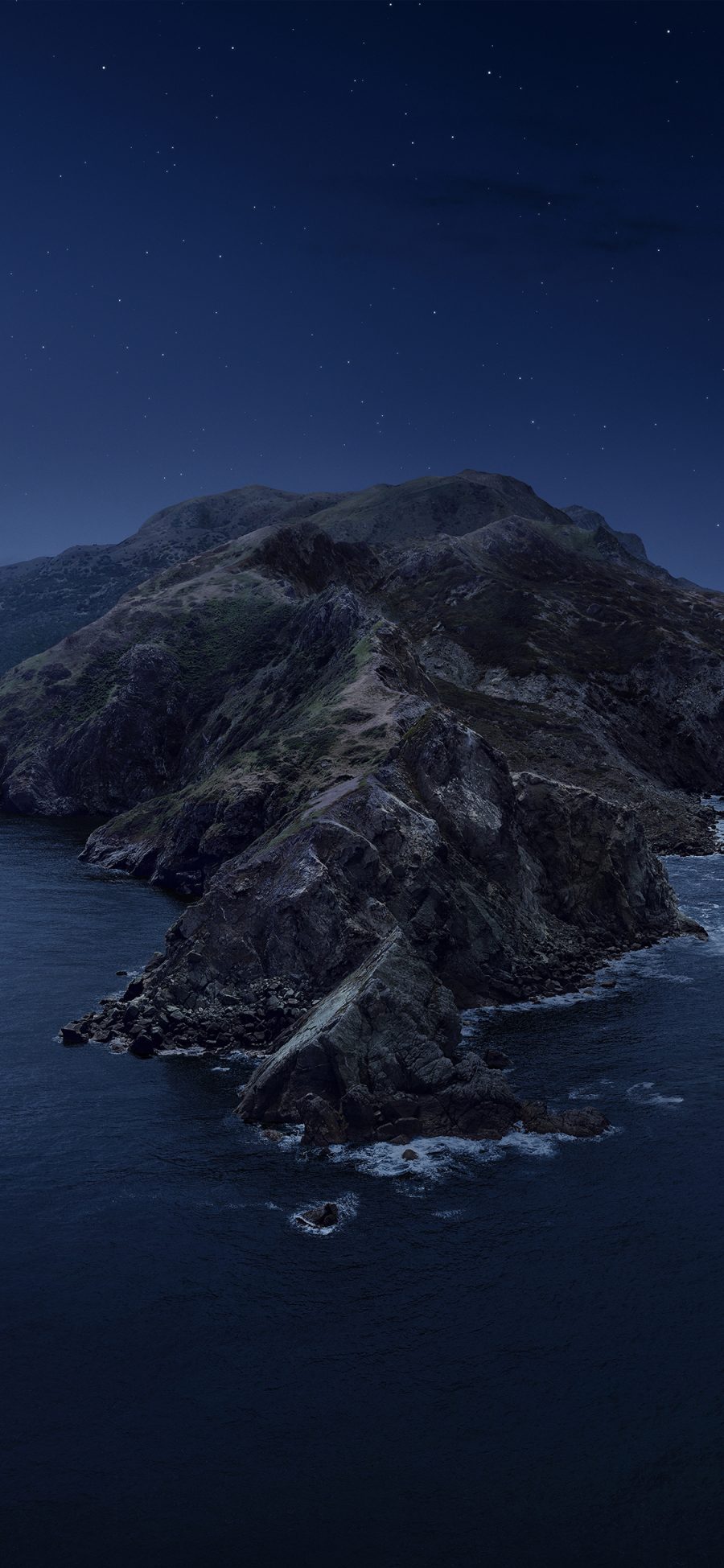 [2436×1125]海岛 夜晚 星空 大海 夜空 苹果手机壁纸图片