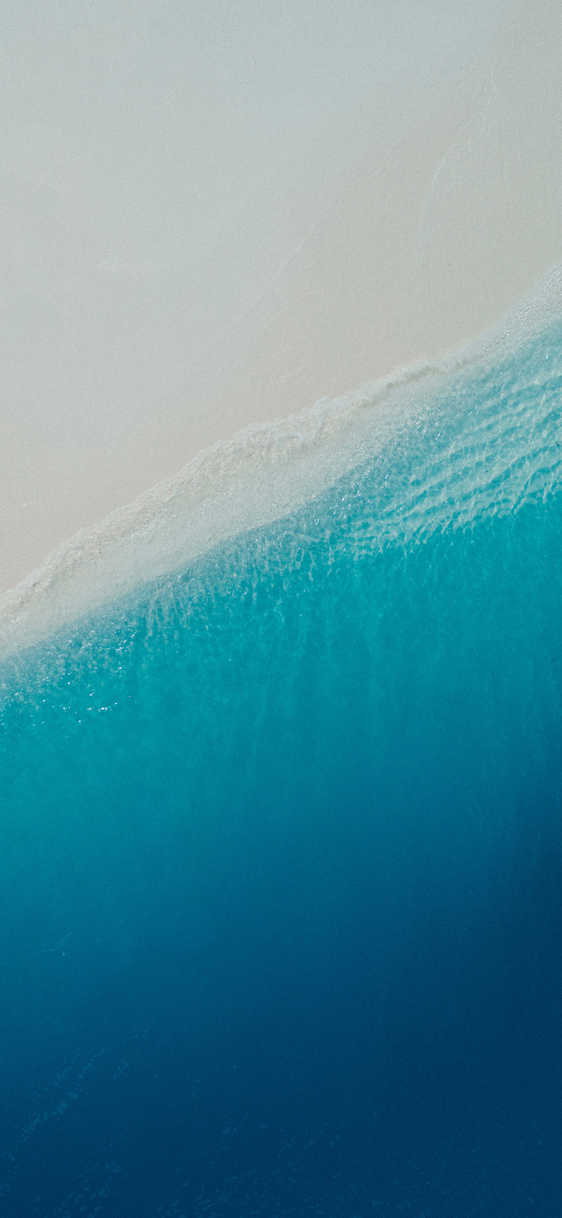 [2436×1125]海岸 沙滩 海水 海浪 苹果手机壁纸图片