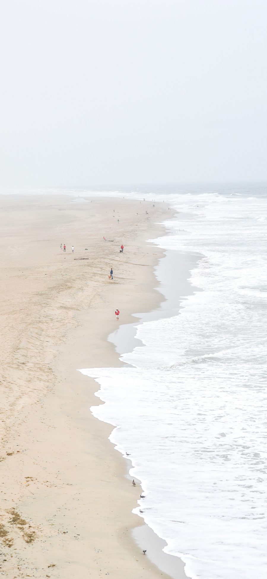 [2436×1125]海岸 海浪 沙滩 海水 苹果手机壁纸图片