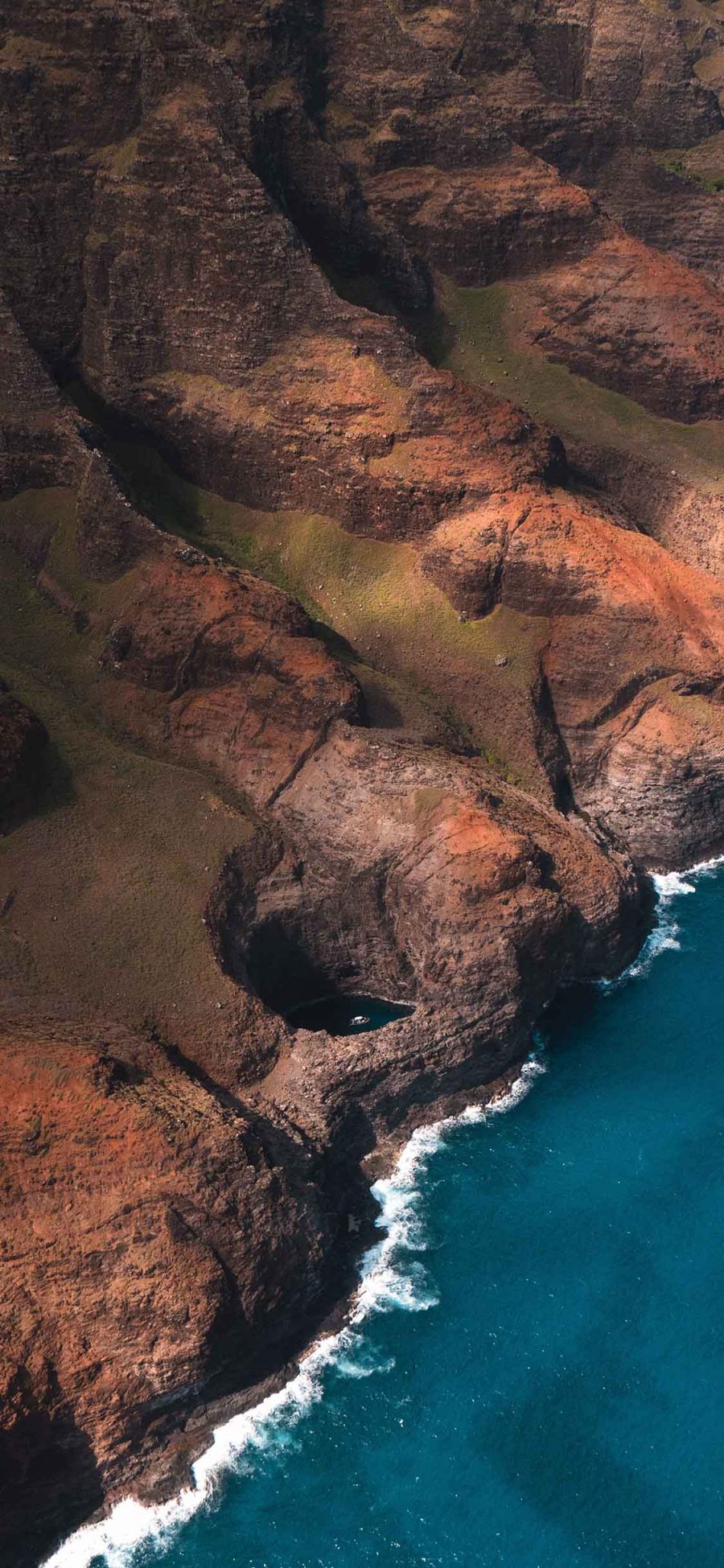 [2436×1125]海峡 纹路 大海 自然风光 苹果手机壁纸图片