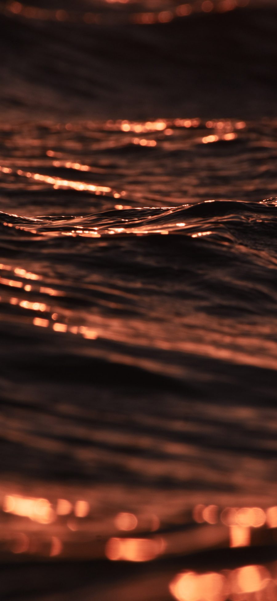 [2436×1125]海水 暗涌 晚霞 自然 苹果手机壁纸图片