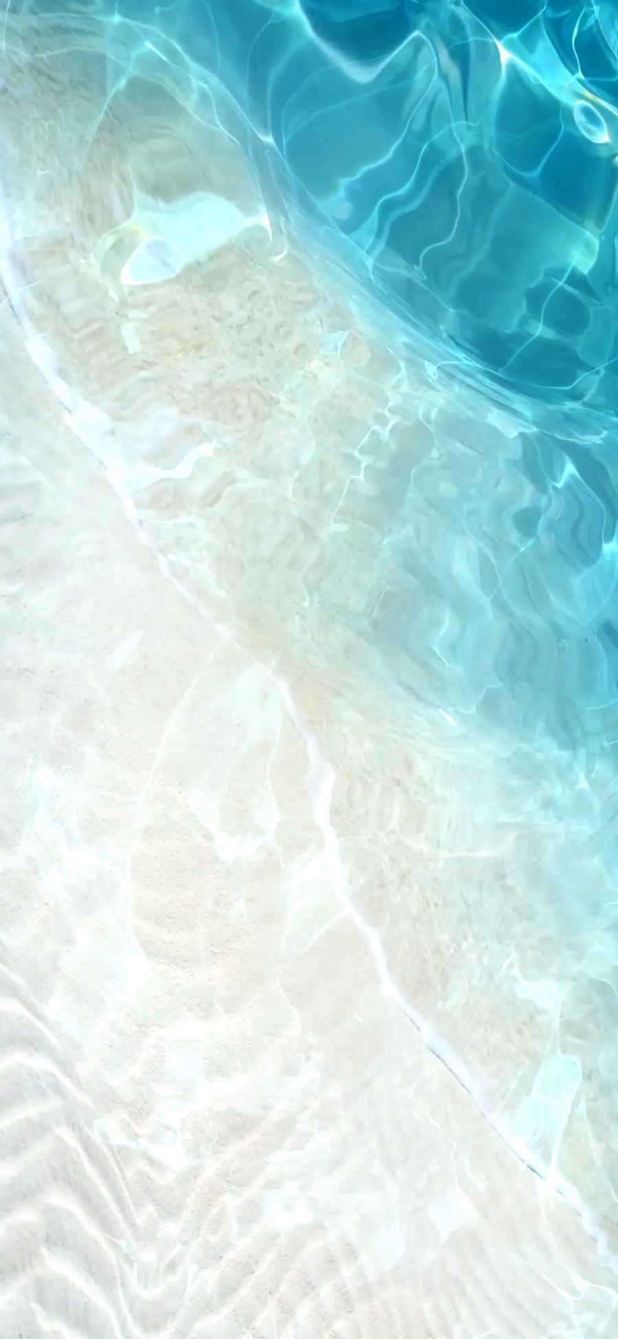 [2436×1125]海水 清澈 大海 渐变 苹果手机壁纸图片